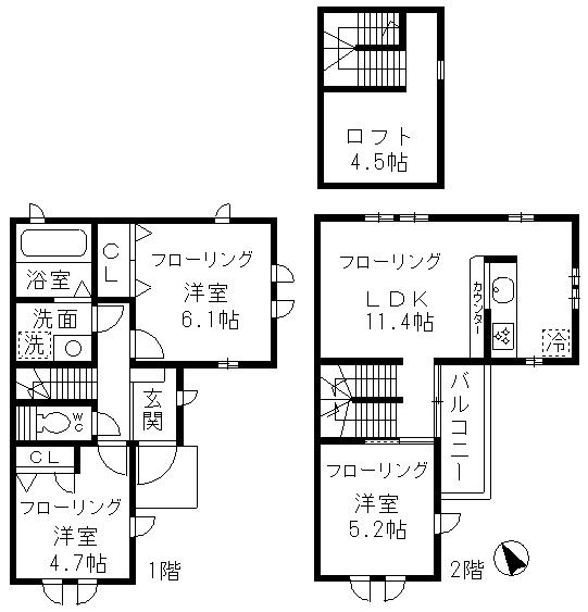 グランアミ(3LDK)の間取り写真