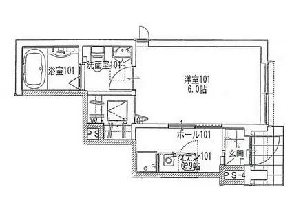 レイナ三宿(1K/1階)の間取り写真