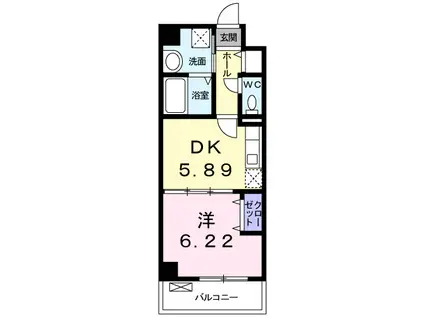 プロスペクト成城(1DK/1階)の間取り写真