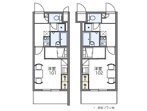 レオパレスパルコートB(1K/1階)の間取り写真