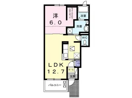 フランカーサ1(1LDK/1階)の間取り写真
