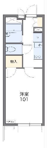 レオパレスディン(1K/2階)の間取り写真