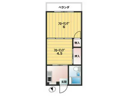 コープ松原(2K/1階)の間取り写真