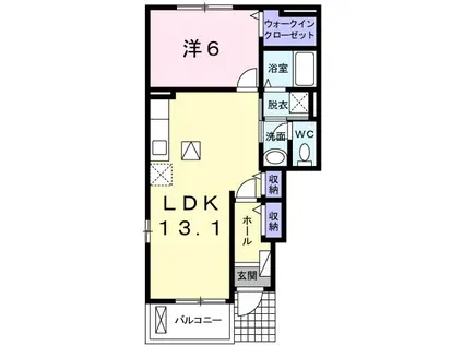 クラシオン(1LDK/1階)の間取り写真