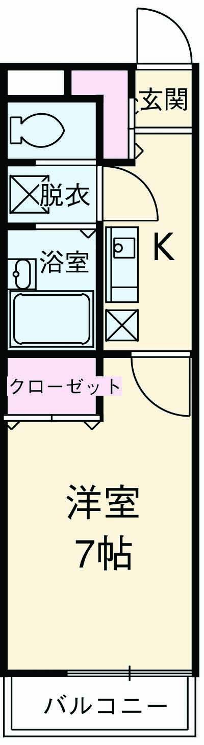 アムール日進(1K/1階)の間取り写真
