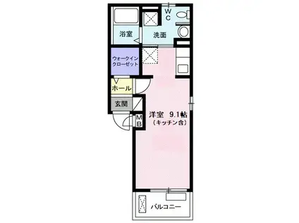 エクセレント グローブ Ⅱ(ワンルーム/2階)の間取り写真