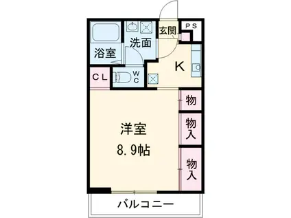 リブリ・絹(1K/1階)の間取り写真