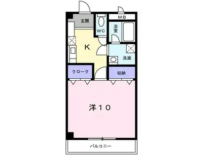 アーバン・ドエルⅠ(1K/1階)の間取り写真