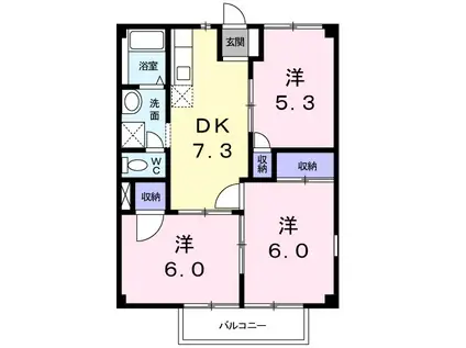 エクセルステージ3(3DK/2階)の間取り写真