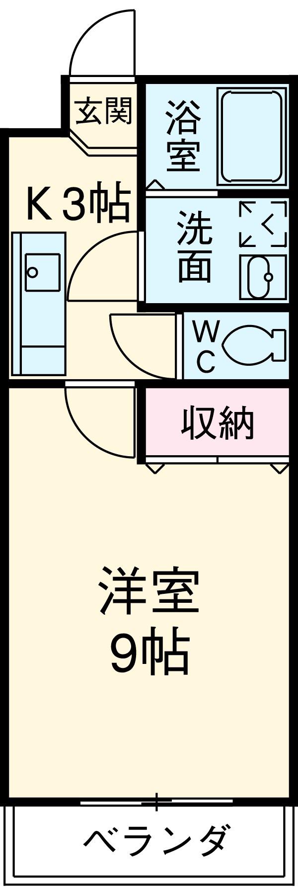 グランコートSS(1K/1階)の間取り写真