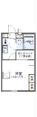 レオパレス花咲(1K/1階)の間取り写真
