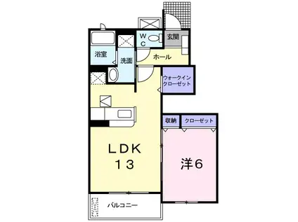 フラワーバードⅡ(1LDK/1階)の間取り写真