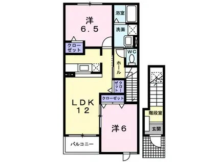 メゾンドリカムⅥ(2LDK/2階)の間取り写真