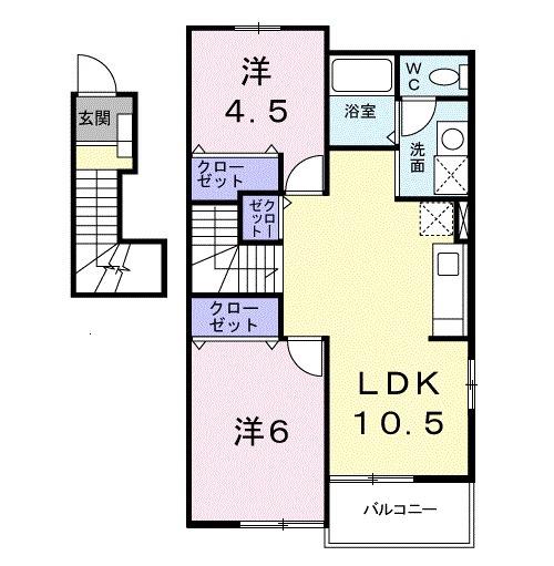 フレッシュプラム(2LDK/2階)の間取り写真