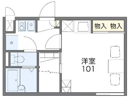 レオパレスMASUDAⅢ(1K/1階)の間取り写真