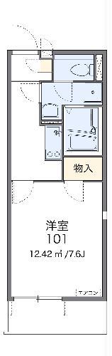 レオネクストコヅチⅥ(1K/2階)の間取り写真