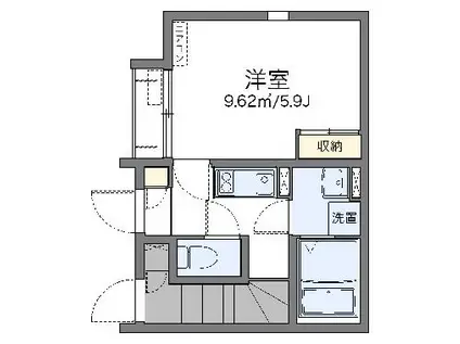レオネクストトミー(1K/1階)の間取り写真
