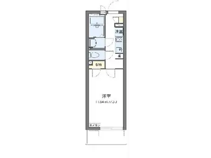 クレイノベルウッドⅡ 広川(1K/1階)の間取り写真