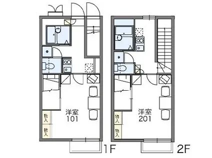 レオパレスMARCHEN(1K/2階)の間取り写真