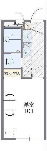 レオパレスふる里(1K/2階)の間取り写真