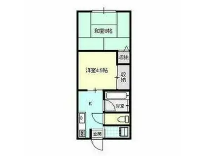 太陽105(2K/2階)の間取り写真