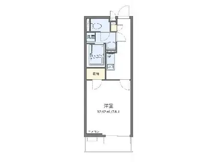 クレイノMOONⅠ(1K/3階)の間取り写真