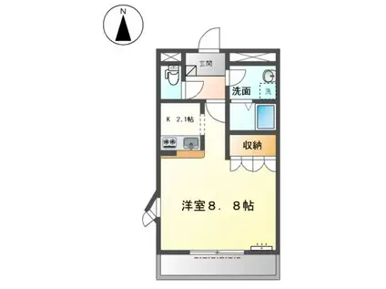 グランディール・オクダ(1K/1階)の間取り写真