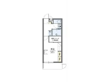 レオパレスFOREST桂坂(1K/1階)の間取り写真