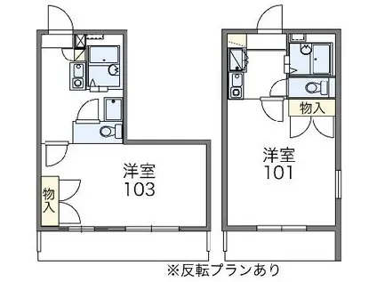 レオパレスアージュ(1K/2階)の間取り写真