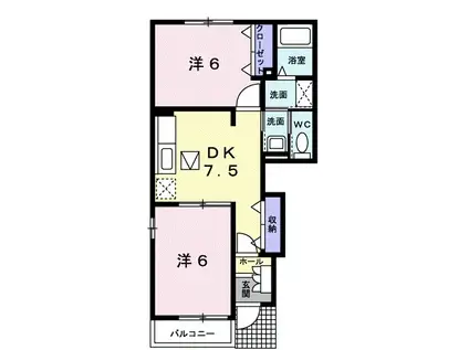 センターヴィラE・SⅡ(2DK/1階)の間取り写真