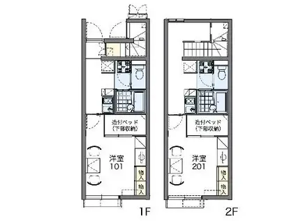 レオパレス新起(1K/2階)の間取り写真