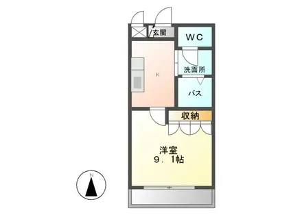 ドルチェ(1K/2階)の間取り写真