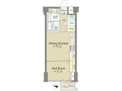 神楽坂南町ハウス(1DK/2階)の間取り写真