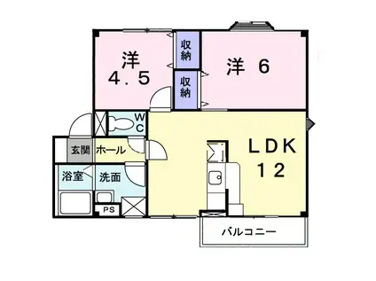 グリシーヌⅡ(2LDK/1階)の間取り写真