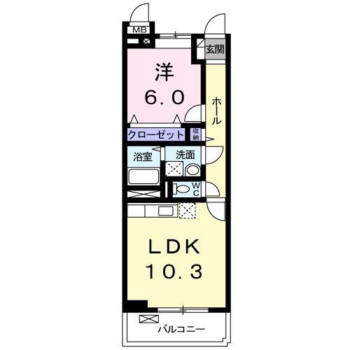 アルバⅡ(1LDK/2階)の間取り写真