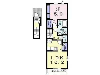 サン フラッツ(1LDK/2階)の間取り写真
