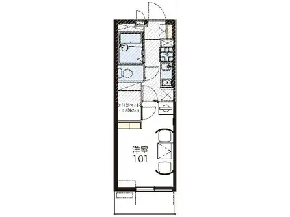 レオパレス五島(1K/2階)の間取り写真