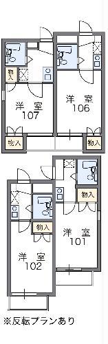 レオパレスRX豊田梅坪(1K/2階)の間取り写真