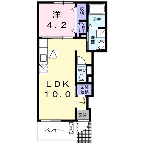メゾン・アクロスⅡ(1LDK/1階)の間取り写真