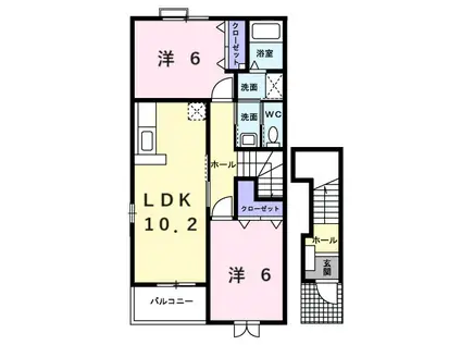 モルティⅥ(2LDK/2階)の間取り写真