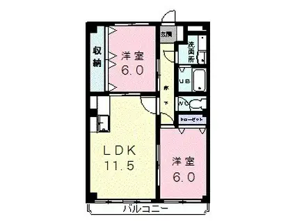 エトワールパレス(2LDK/3階)の間取り写真