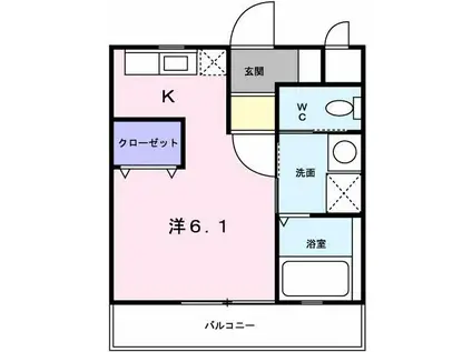 グランドソレイユ(ワンルーム/2階)の間取り写真