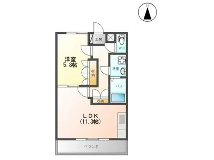 ダンデリオン(1LDK/1階)の間取り写真