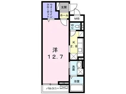 プレッソ2(1K/1階)の間取り写真