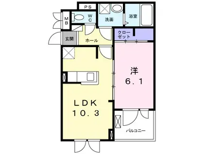 ル・ソレイユ(1LDK/3階)の間取り写真