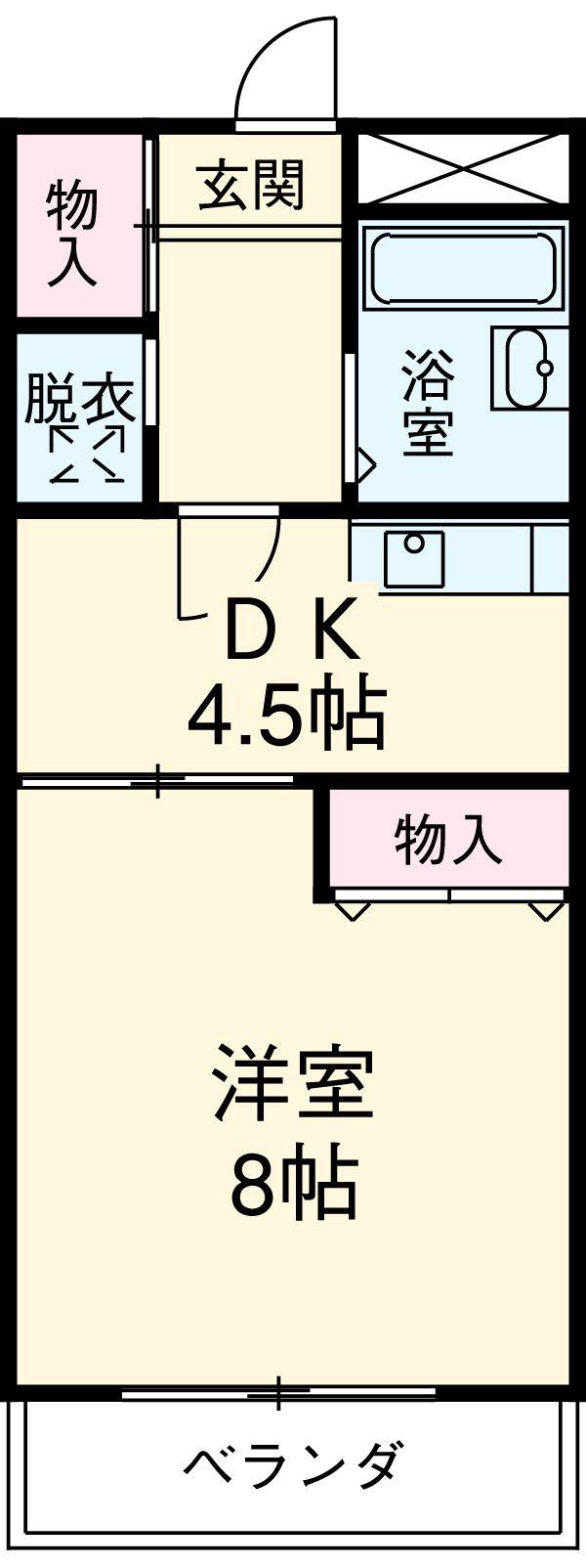 トリーハイツ西端(1DK/3階)の間取り写真