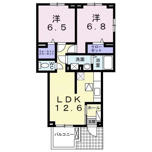 エンジェライトⅡ(2LDK/1階)の間取り写真