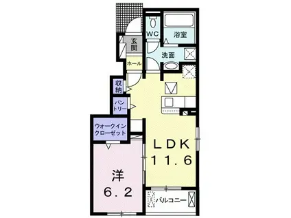 ステラ Ⅱ(1LDK/1階)の間取り写真