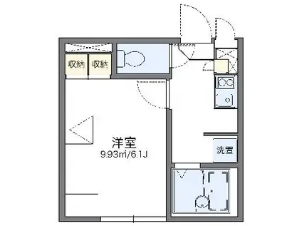 レオパレスイルリズィエール(1K/1階)の間取り写真