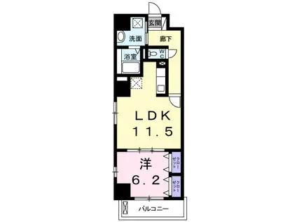 グランスイート新横浜1(1LDK/4階)の間取り写真